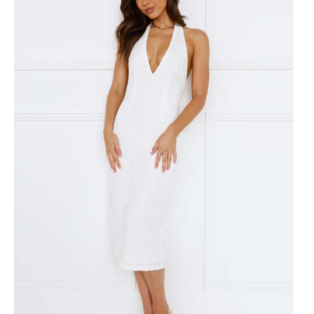 Hello Molly White Halter Dress